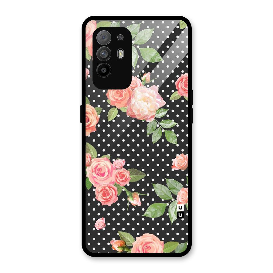 Polka Peach Glass Back Case for Oppo F19 Pro Plus 5G