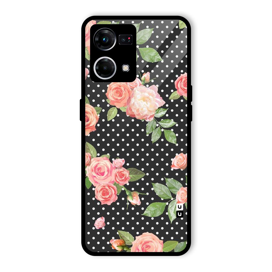 Polka Peach Glass Back Case for Oppo F21 Pro 4G