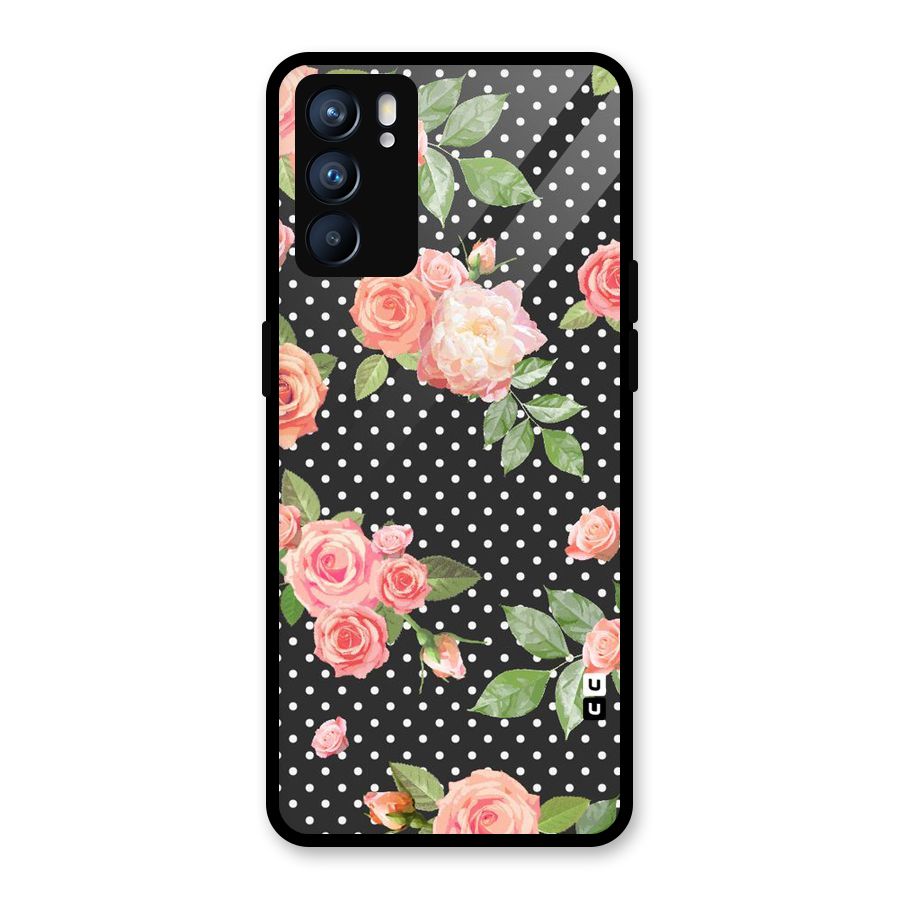 Polka Peach Glass Back Case for Oppo Reno6 5G