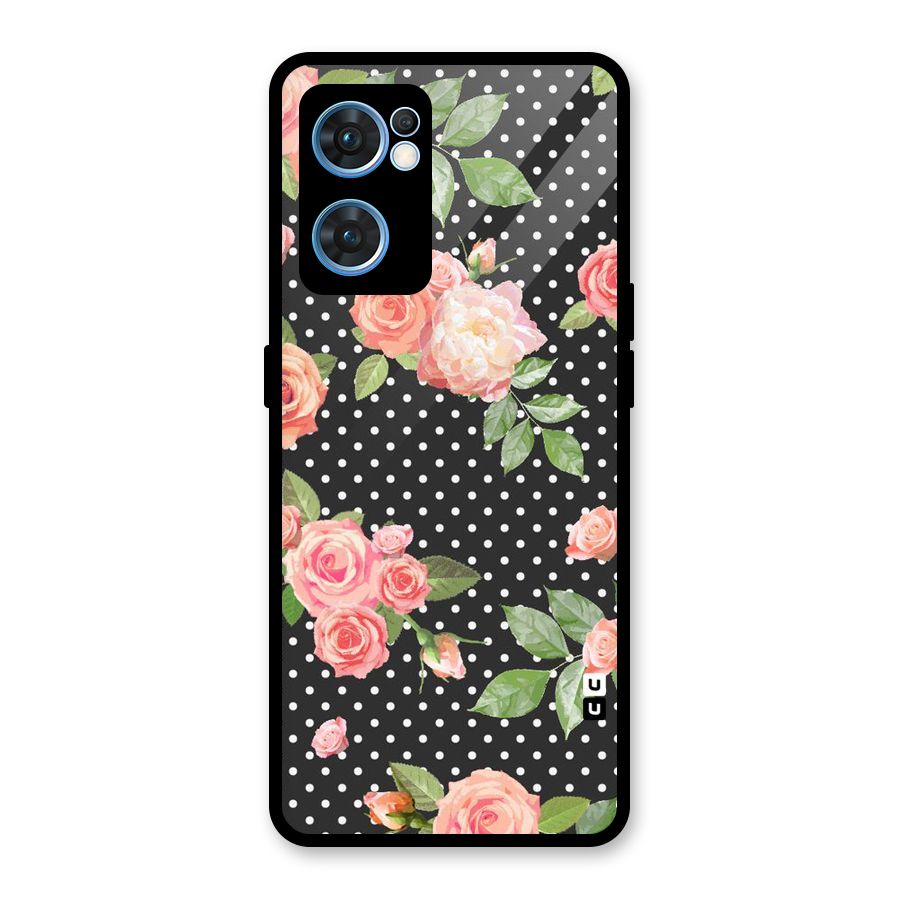 Polka Peach Glass Back Case for Oppo Reno7 5G