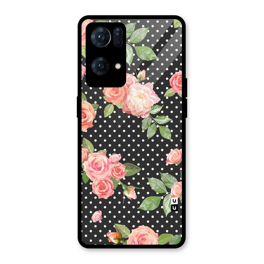 Polka Peach Glass Back Case for Oppo Reno7 Pro 5G