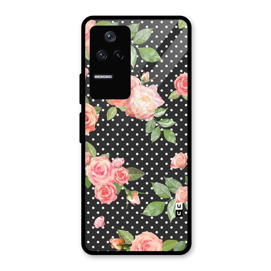 Polka Peach Glass Back Case for Poco F4 5G