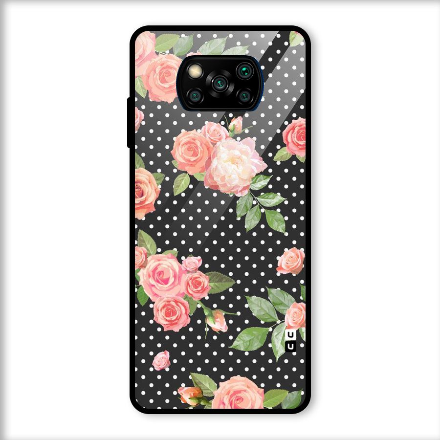 Polka Peach Glass Back Case for Poco X3