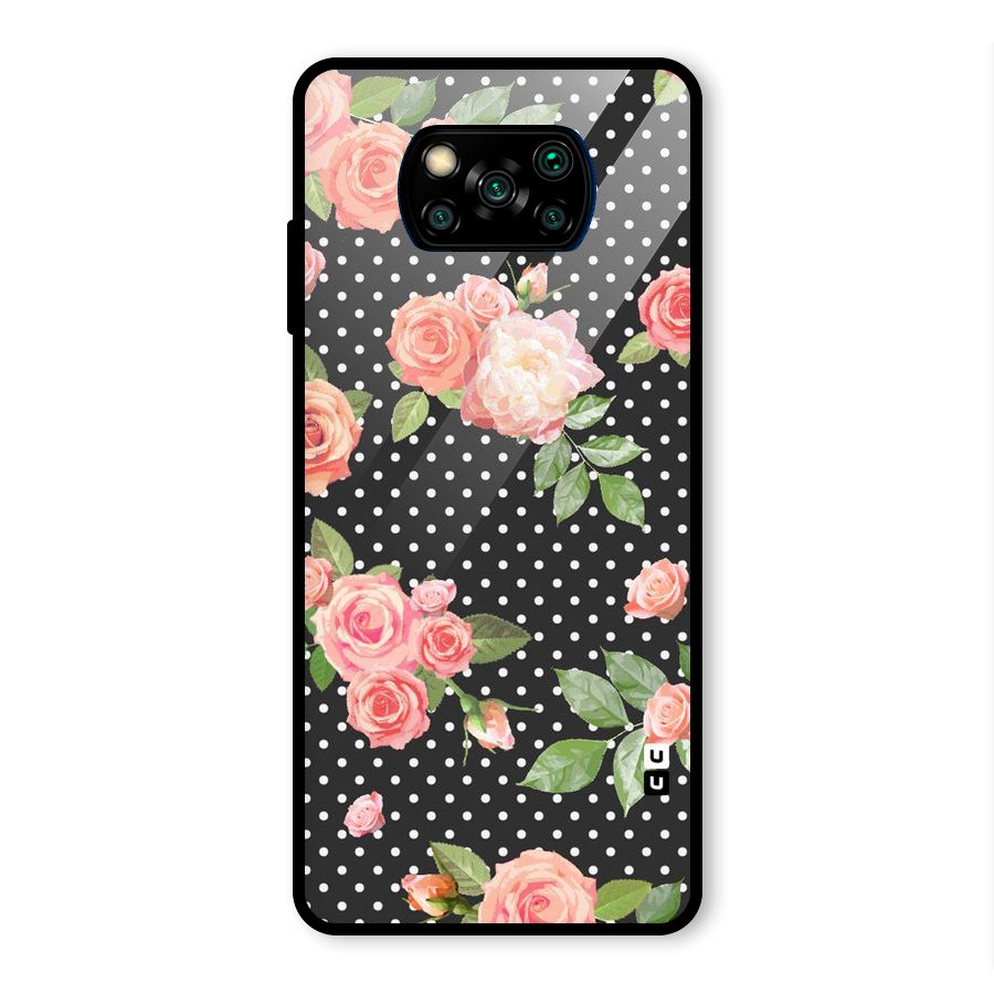 Polka Peach Glass Back Case for Poco X3 Pro