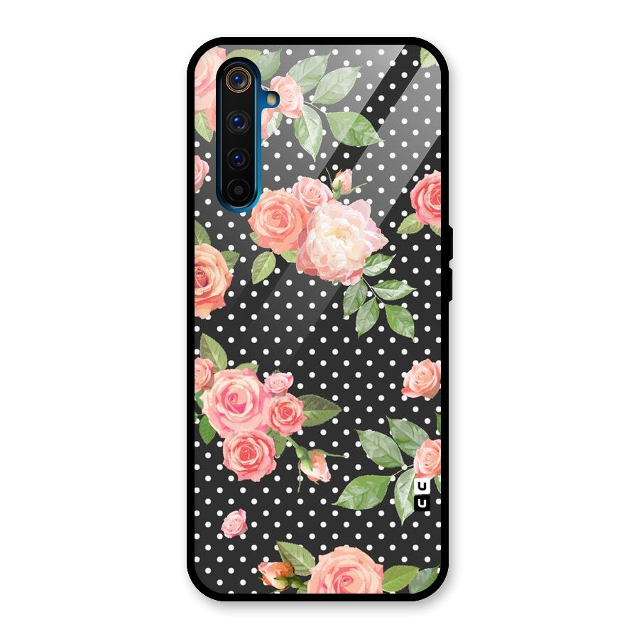 Polka Peach Glass Back Case for Realme 6 Pro