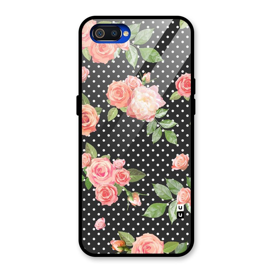 Polka Peach Glass Back Case for Realme C2