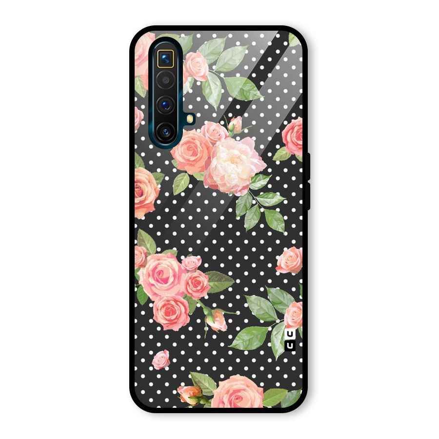 Polka Peach Glass Back Case for Realme X3 SuperZoom