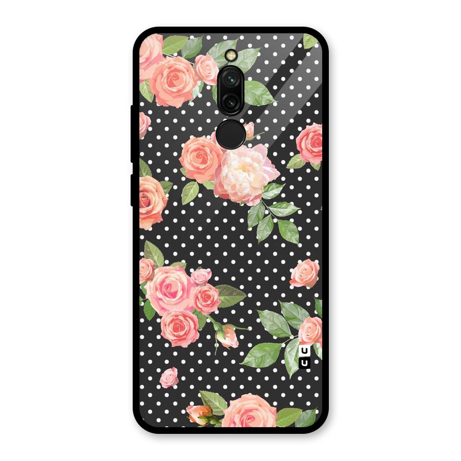 Polka Peach Glass Back Case for Redmi 8