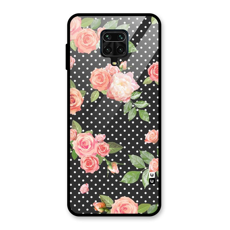 Polka Peach Glass Back Case for Redmi Note 10 Lite