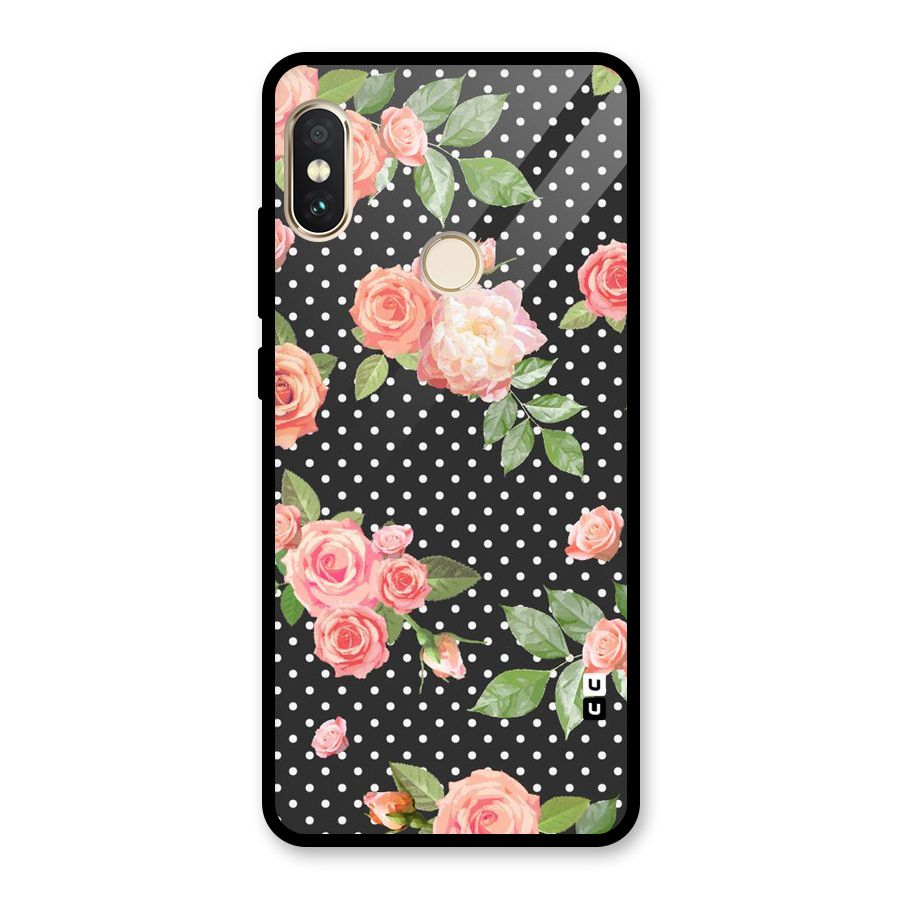 Polka Peach Glass Back Case for Redmi Note 5 Pro