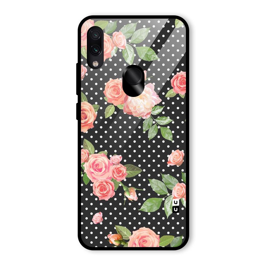 Polka Peach Glass Back Case for Redmi Note 7 Pro