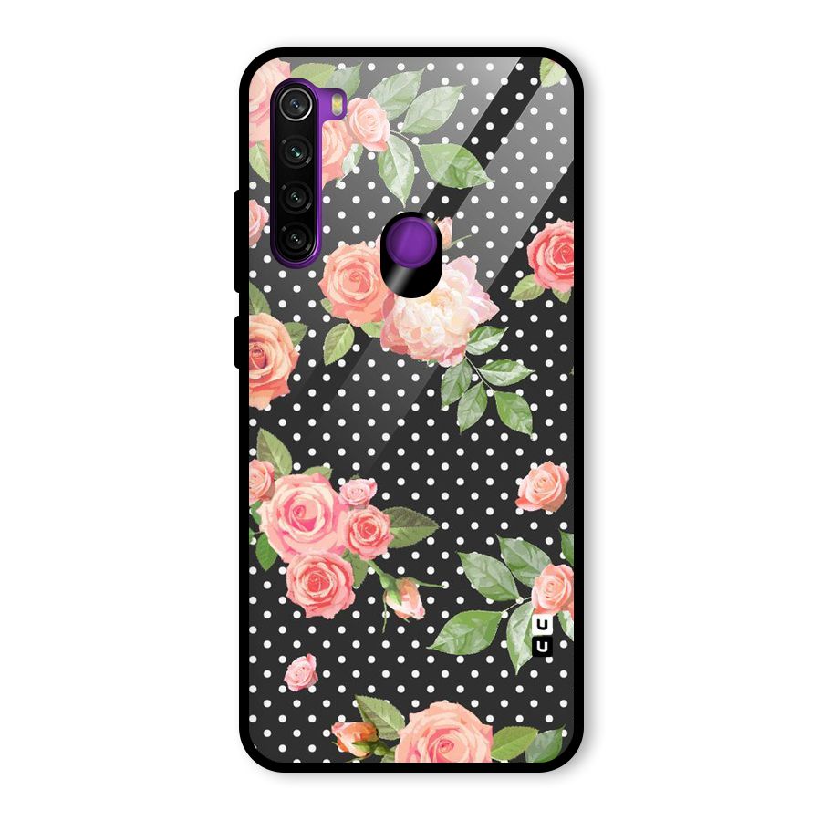 Polka Peach Glass Back Case for Redmi Note 8