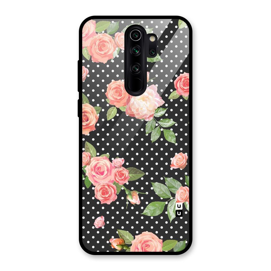 Polka Peach Glass Back Case for Redmi Note 8 Pro