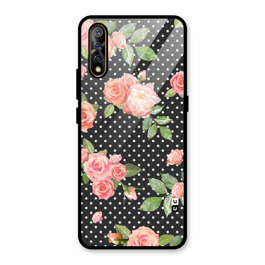 Polka Peach Glass Back Case for Vivo S1
