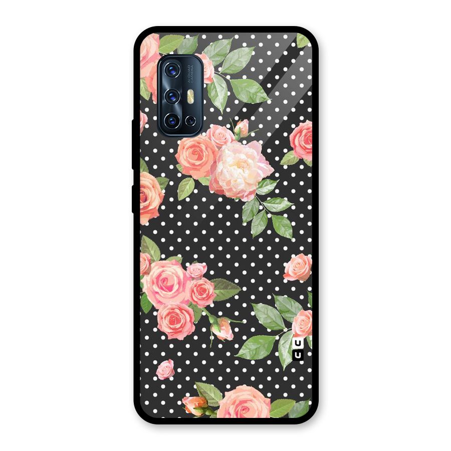 Polka Peach Glass Back Case for Vivo V17