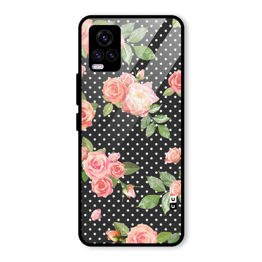 Polka Peach Glass Back Case for Vivo V20