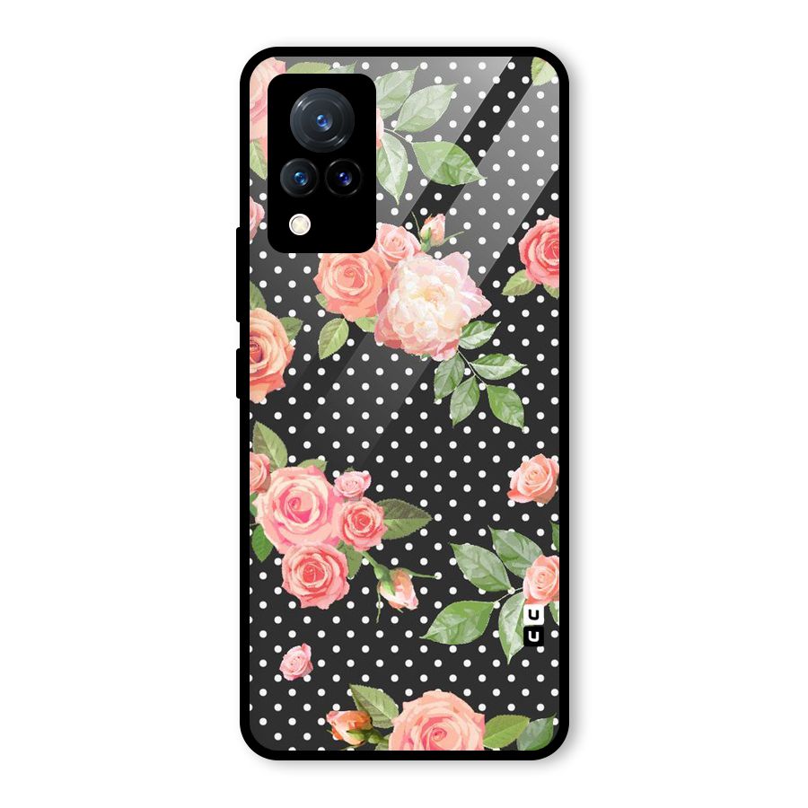Polka Peach Glass Back Case for Vivo V21 5G