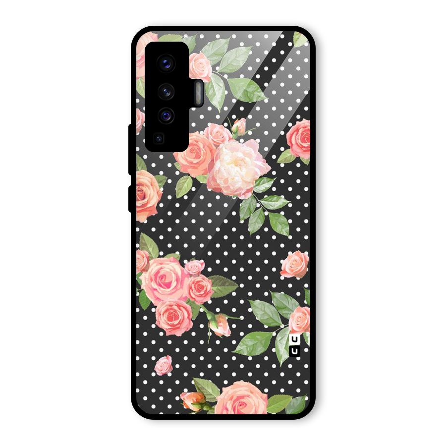 Polka Peach Glass Back Case for Vivo X50