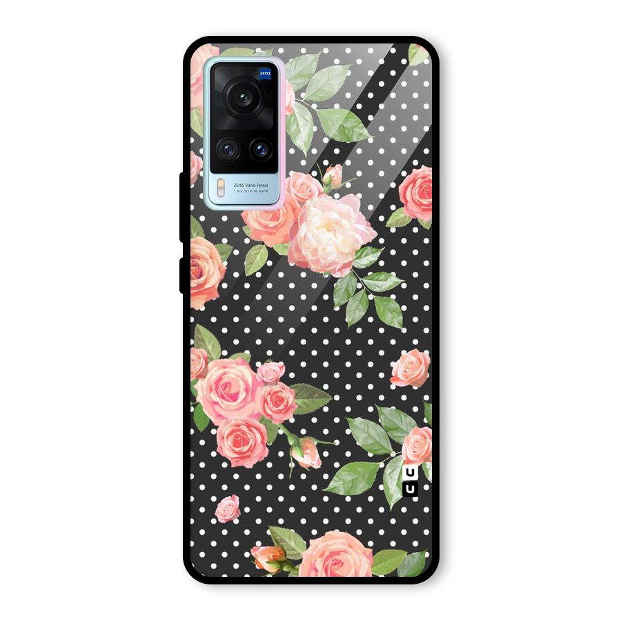 Polka Peach Glass Back Case for Vivo X60