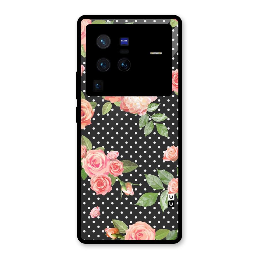 Polka Peach Glass Back Case for Vivo X80 Pro