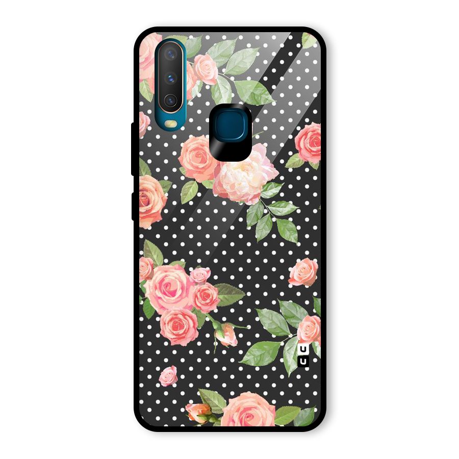 Polka Peach Glass Back Case for Vivo Y12