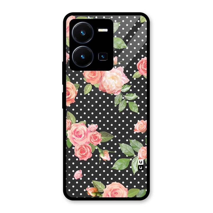 Polka Peach Glass Back Case for Vivo Y35