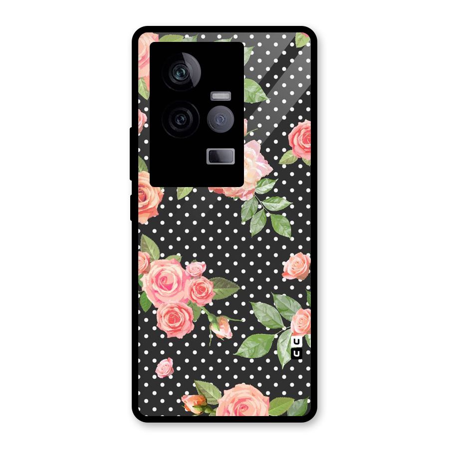 Polka Peach Glass Back Case for Vivo iQOO 11 5G