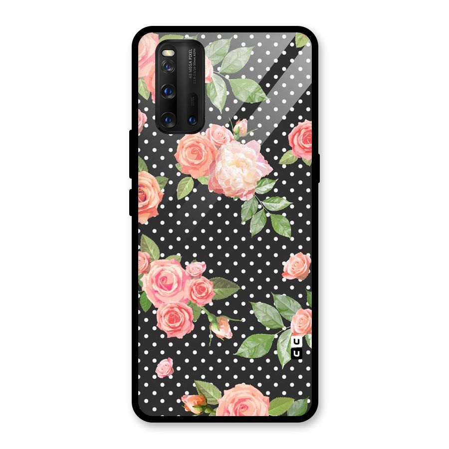 Polka Peach Glass Back Case for Vivo iQOO 3