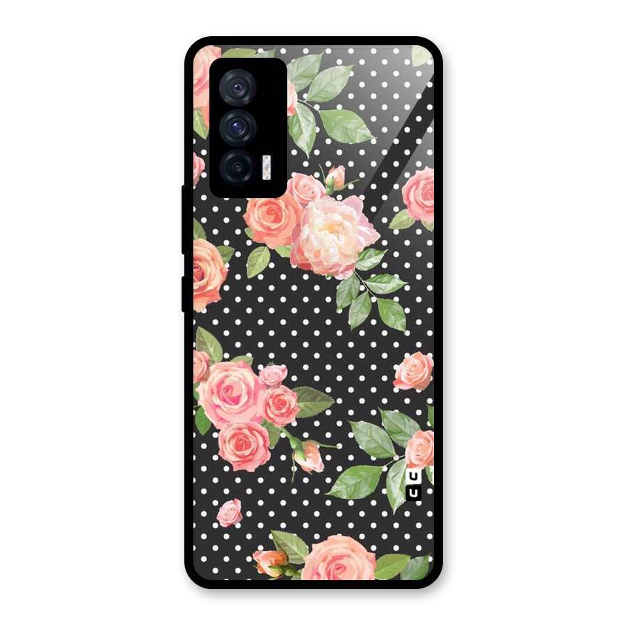 Polka Peach Glass Back Case for Vivo iQOO 7 5G