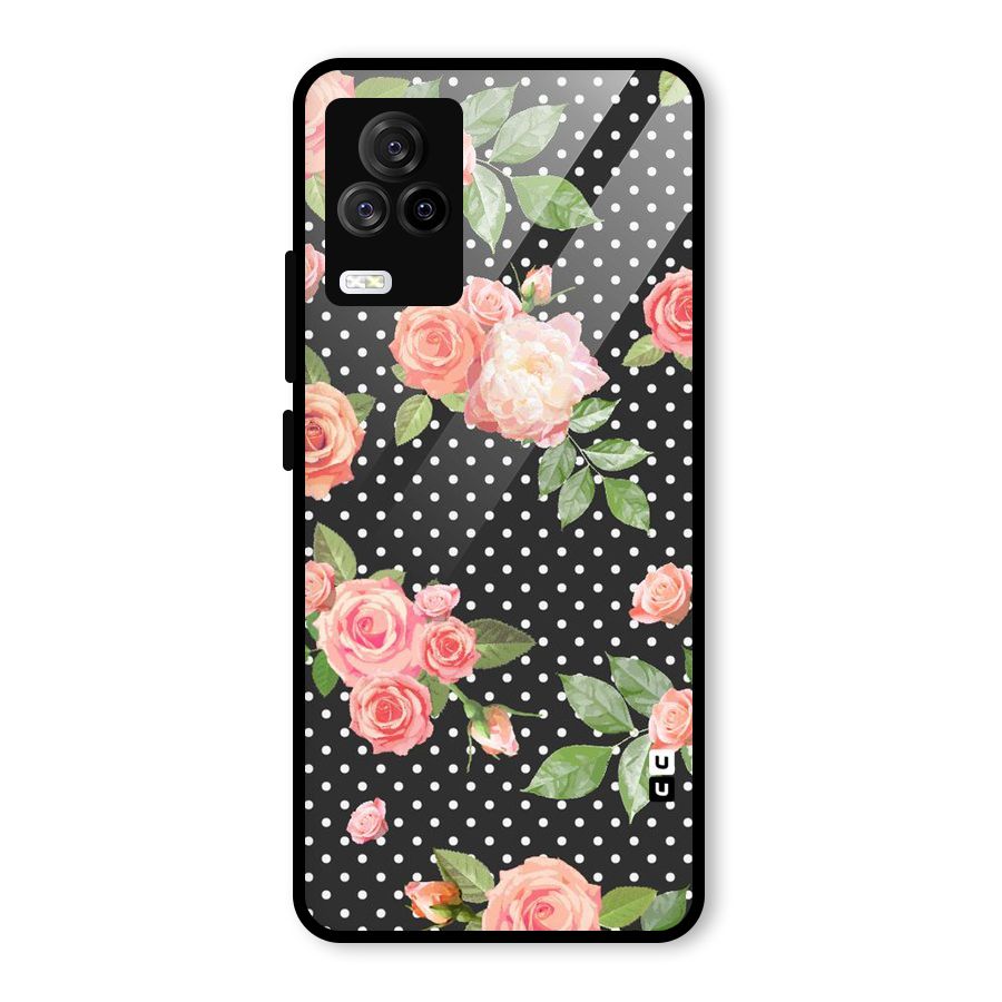 Polka Peach Glass Back Case for Vivo iQOO 7 Legend 5G