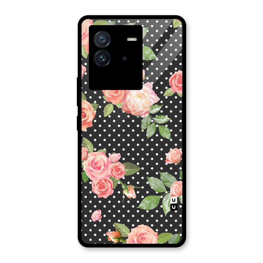 Polka Peach Glass Back Case for Vivo iQOO Neo 6 5G