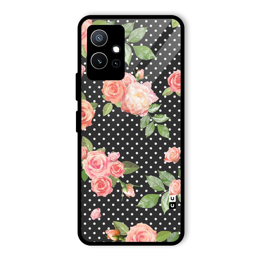 Polka Peach Glass Back Case for Vivo iQOO Z6