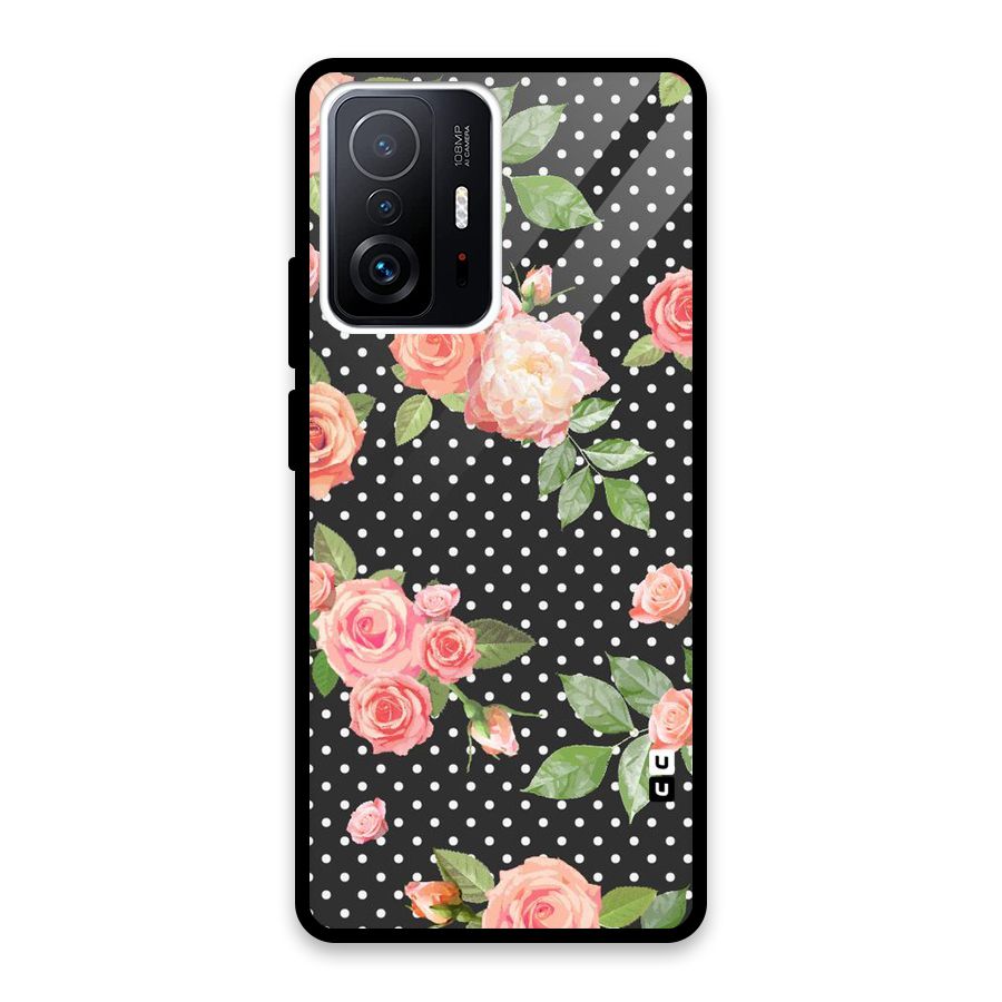 Polka Peach Glass Back Case for Xiaomi 11T Pro