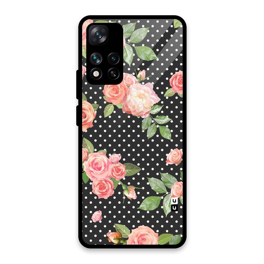 Polka Peach Glass Back Case for Xiaomi 11i HyperCharge 5G