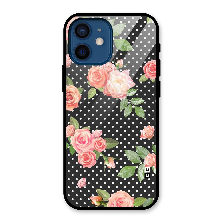 Polka Peach Glass Back Case for iPhone 12 Mini