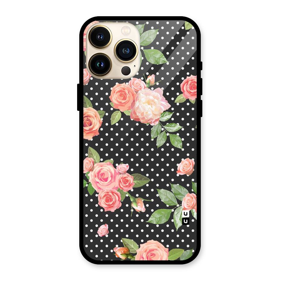 Polka Peach Glass Back Case for iPhone 13 Pro Max