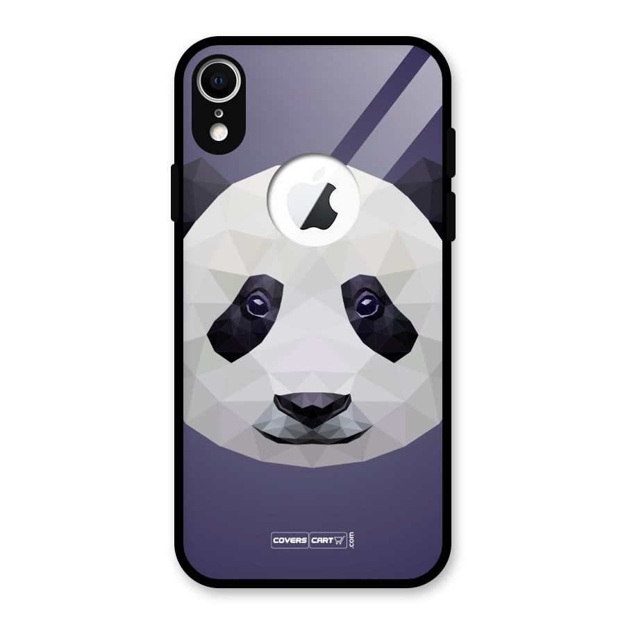 Polygon Panda Glass Back Case for iPhone XR Logo Cut