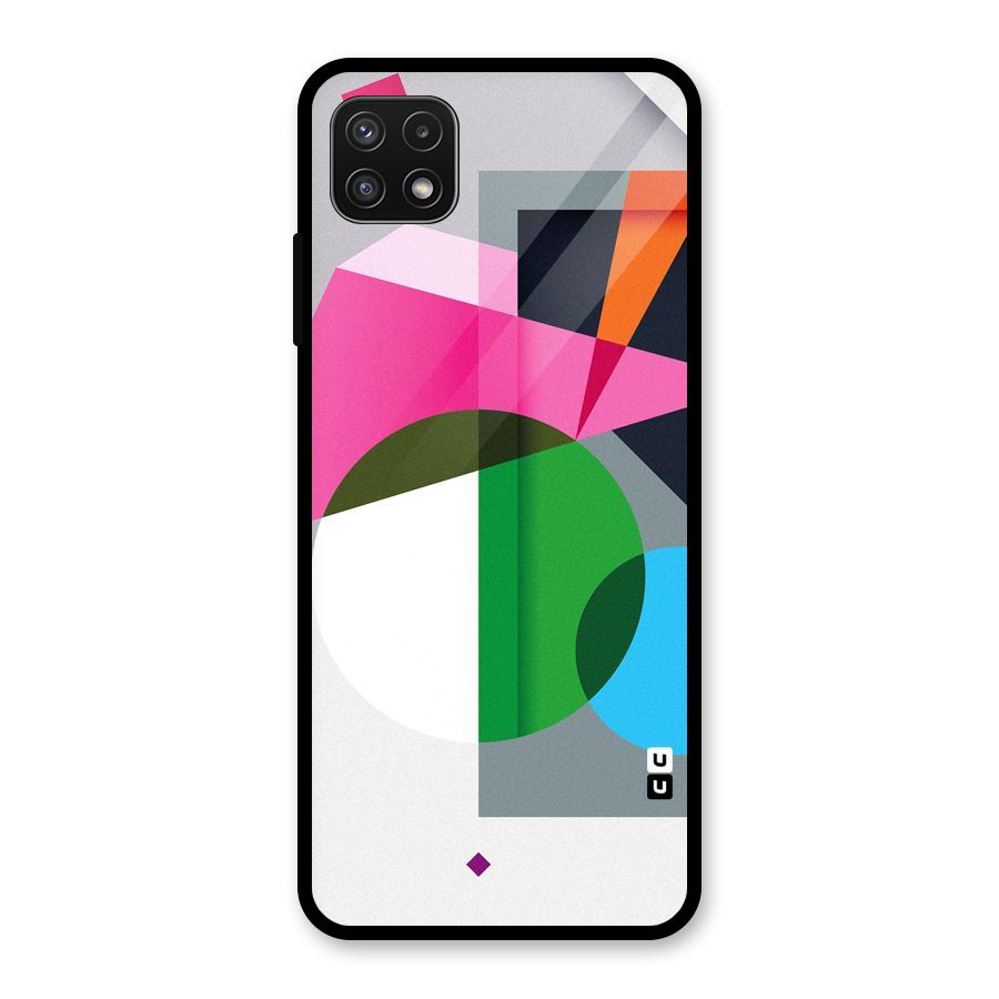 Polygons Cute Pattern Glass Back Case for Galaxy A22 5G