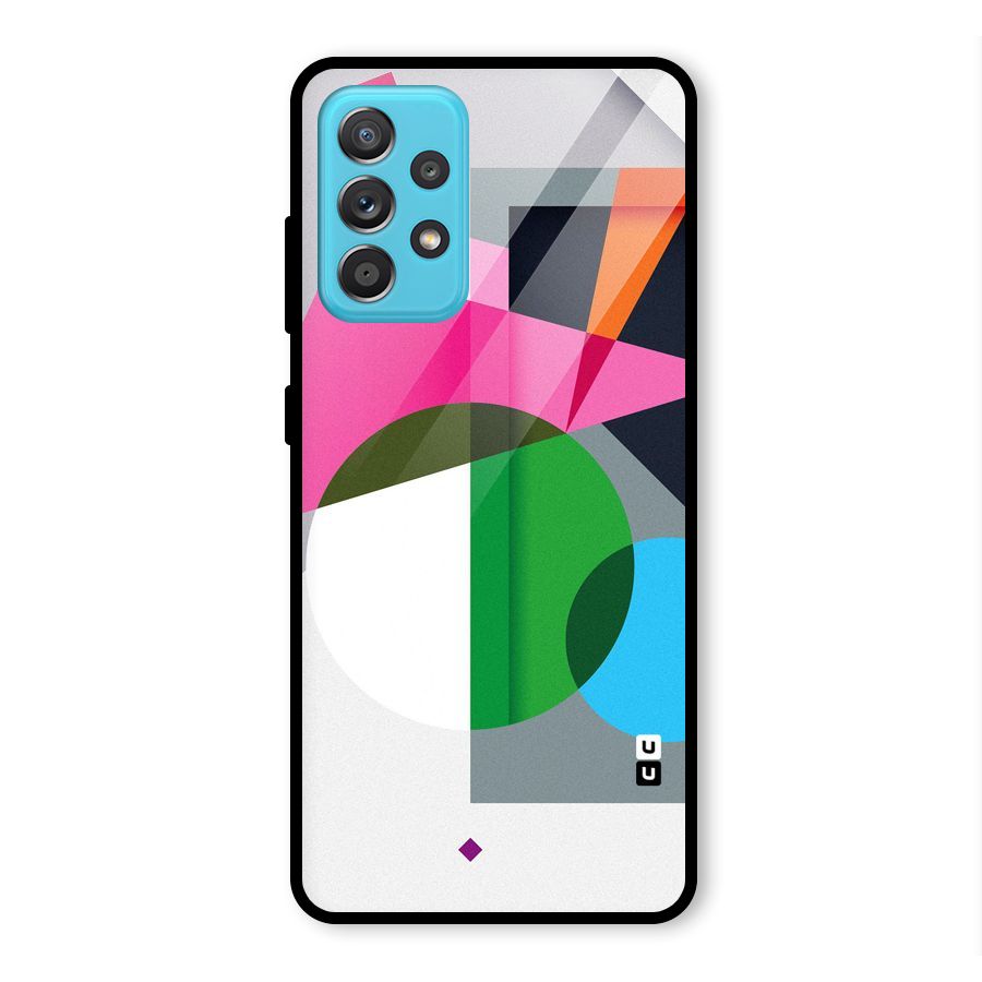 Polygons Cute Pattern Glass Back Case for Galaxy A52