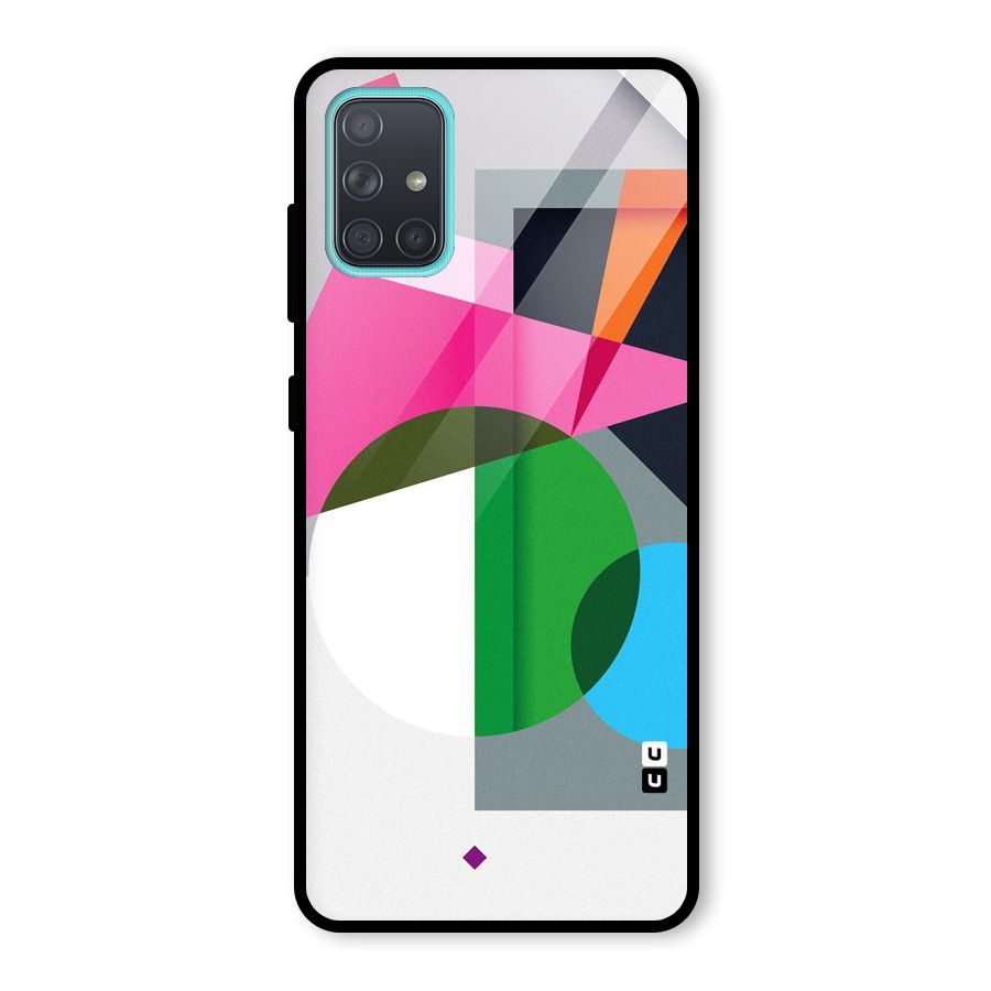 Polygons Cute Pattern Glass Back Case for Galaxy A71