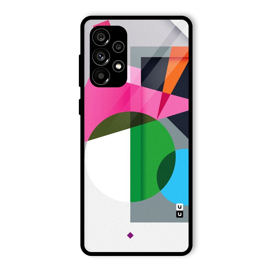 Polygons Cute Pattern Glass Back Case for Galaxy A73 5G