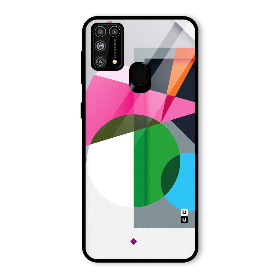 Polygons Cute Pattern Glass Back Case for Galaxy F41