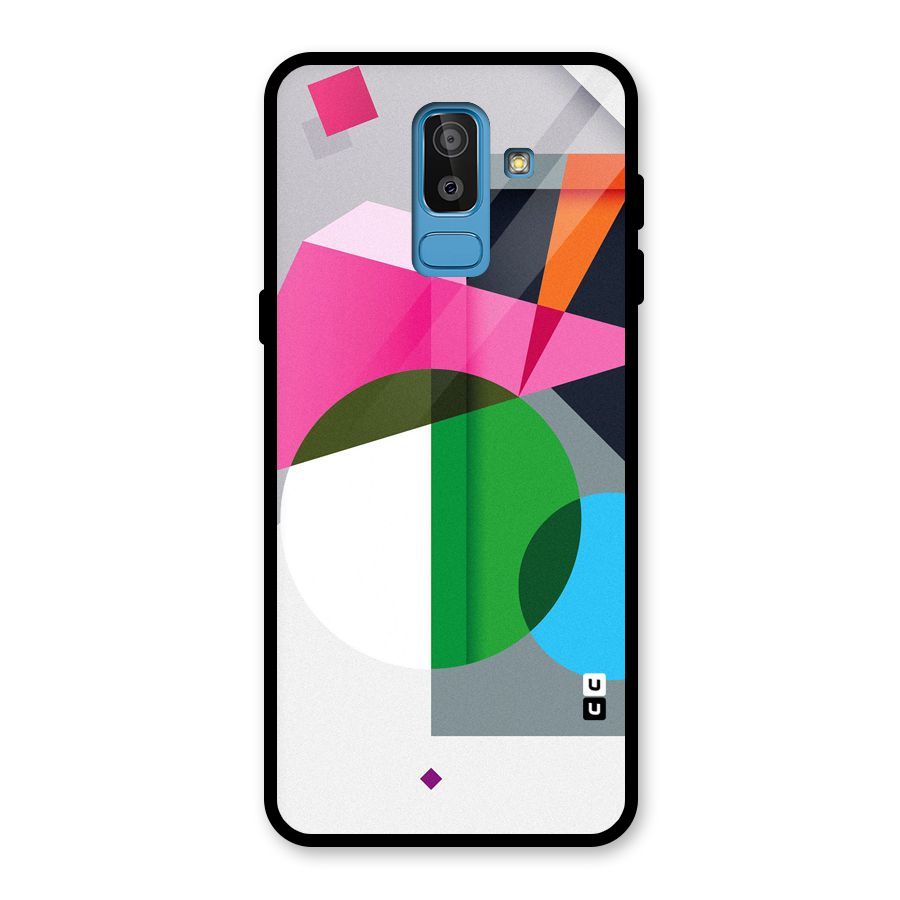Polygons Cute Pattern Glass Back Case for Galaxy J8