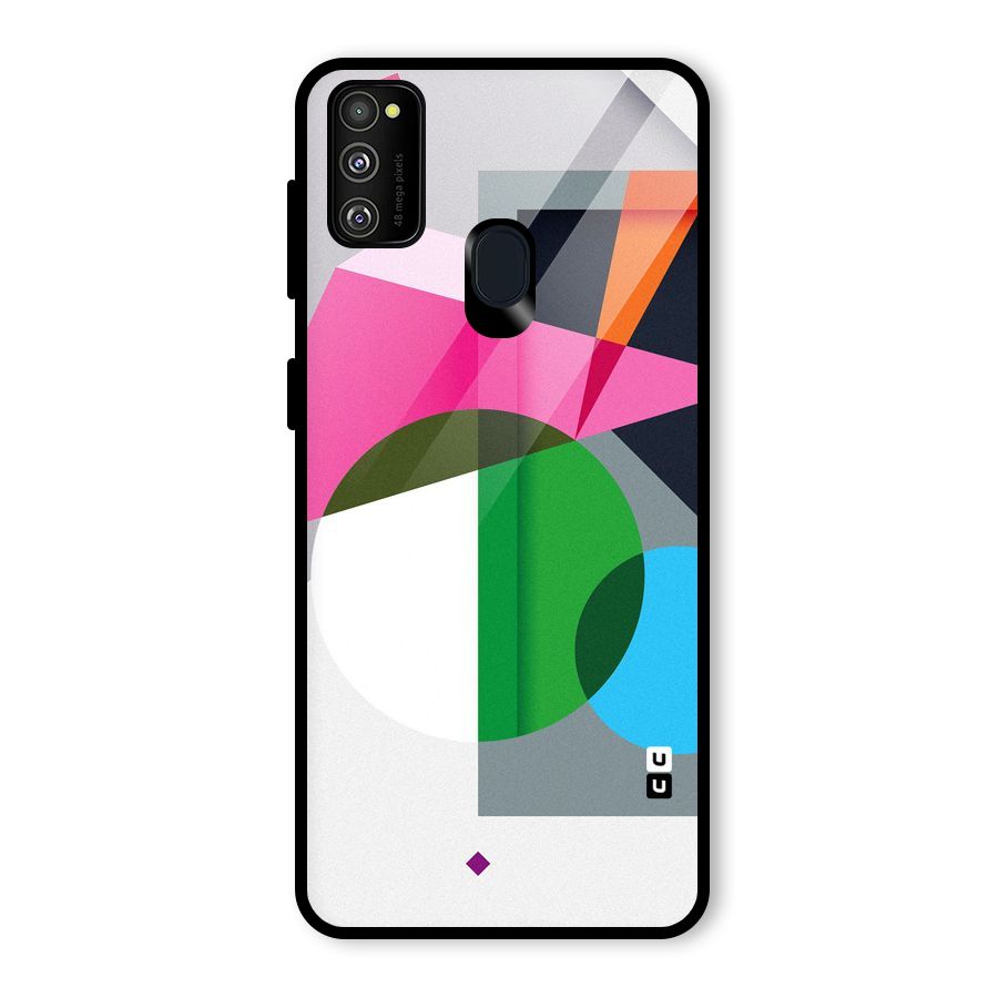 Polygons Cute Pattern Glass Back Case for Galaxy M30s