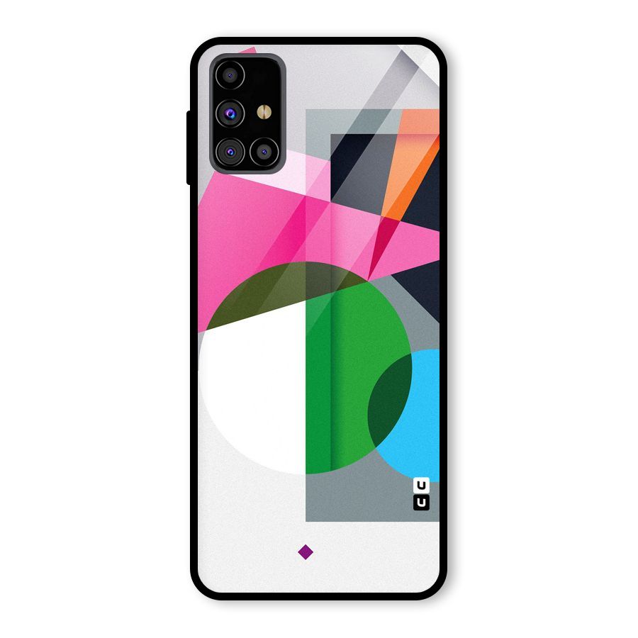 Polygons Cute Pattern Glass Back Case for Galaxy M31s