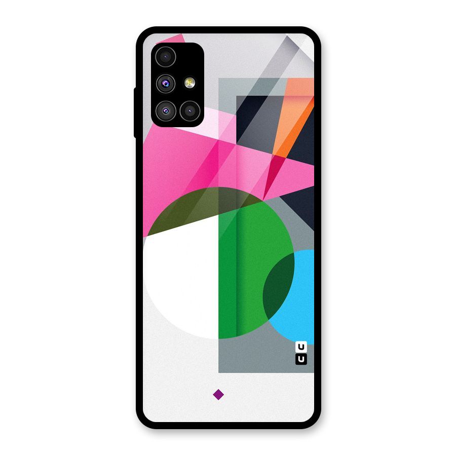 Polygons Cute Pattern Glass Back Case for Galaxy M51