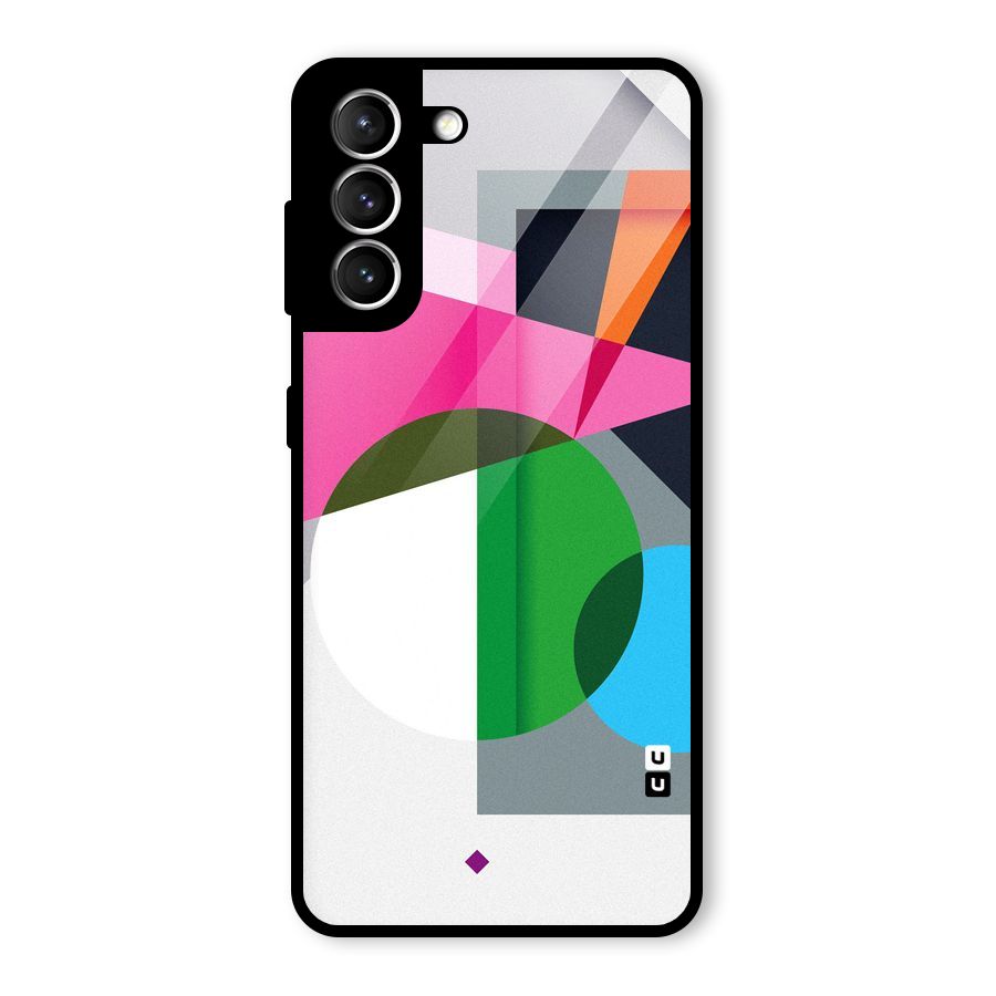 Polygons Cute Pattern Glass Back Case for Galaxy S21 5G