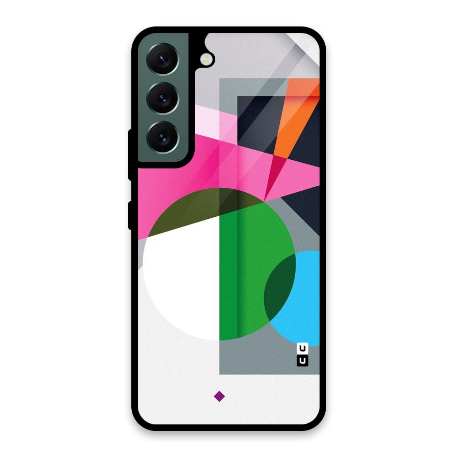 Polygons Cute Pattern Glass Back Case for Galaxy S22 5G
