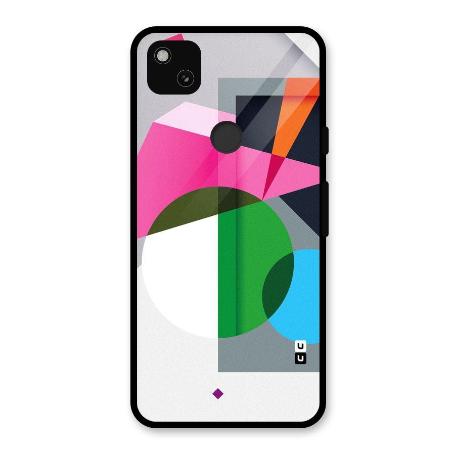 Polygons Cute Pattern Glass Back Case for Google Pixel 4a