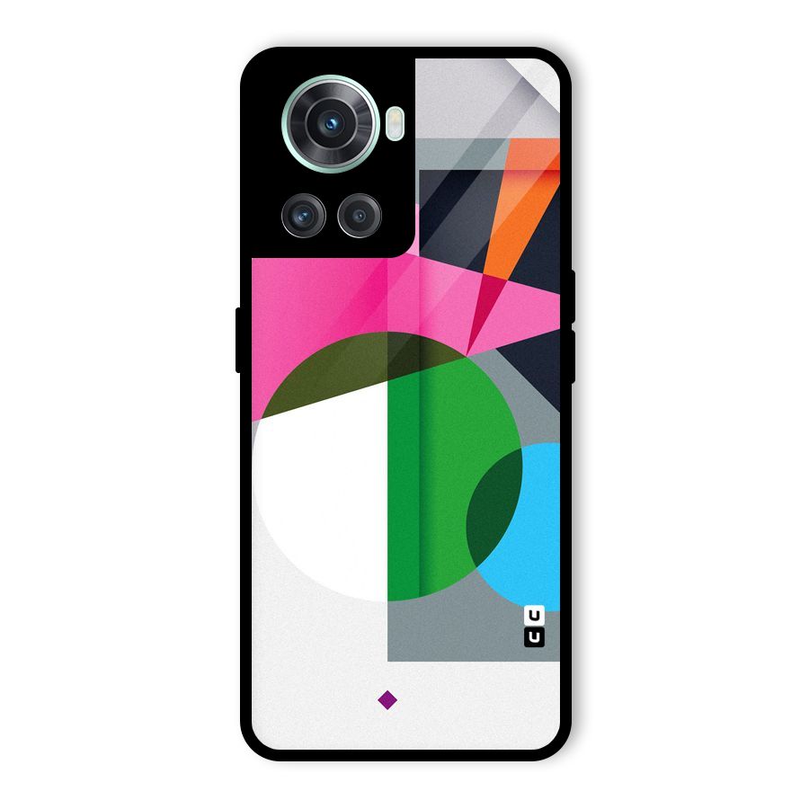 Polygons Cute Pattern Glass Back Case for OnePlus 10R